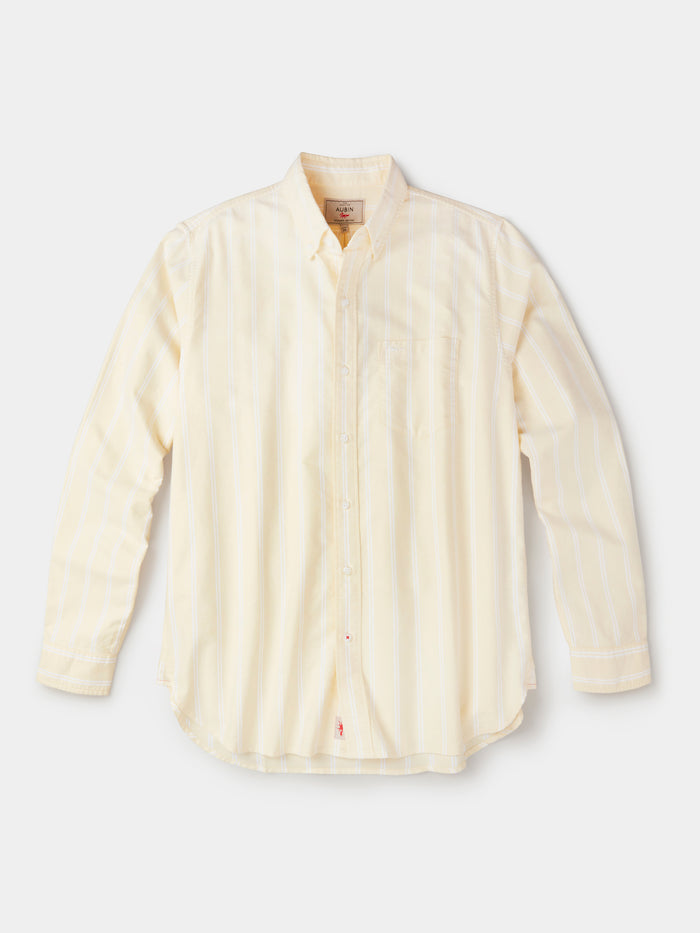 Aubin Yellow Stripe Aldridge Oxford Button Down Shirt | Oxford Shirt
