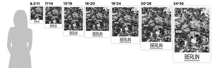 Berlin Map Poster - germany Map Print - Art Deco Series