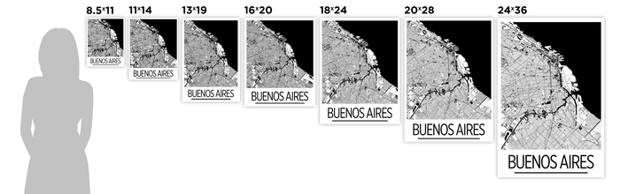 Buenos Aires Map Poster - argentina Map Print - Art Deco Series