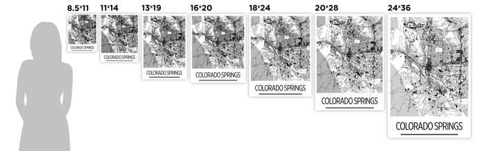Colorado Springs Map Poster - usa Map Print - Art Deco Series