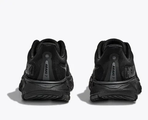 HOKA WOMENS ARAHI 7 WIDE FIT BLACK/BLACK