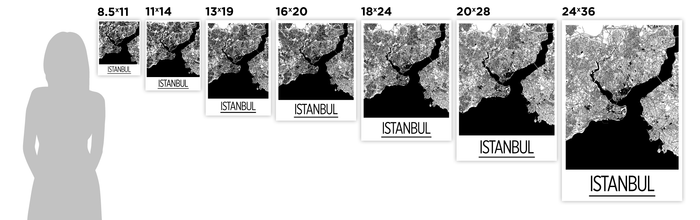 Istanbul Map Poster - turkey Map Print - Art Deco Series