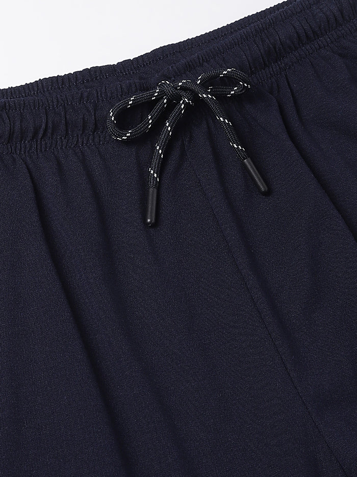 Men Navy Regular Fit Mid Rise Track Pant