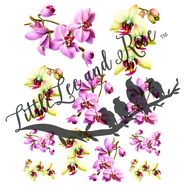 Multicolored Orchid UV-DTF Sheet