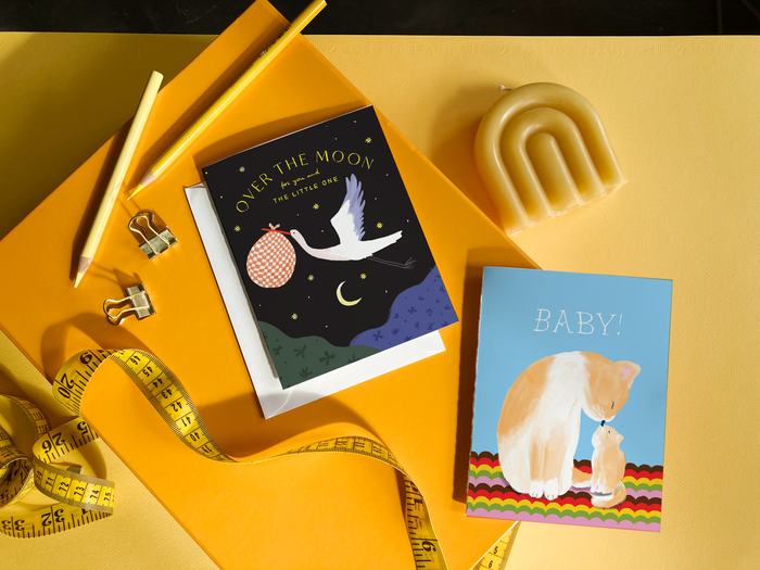 Stork Delivery – Gender Neutral Baby Congratulations Card - Wee Bee Baby Boutique