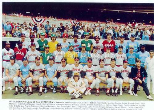1974 American League All Star Team - Graded And Framed