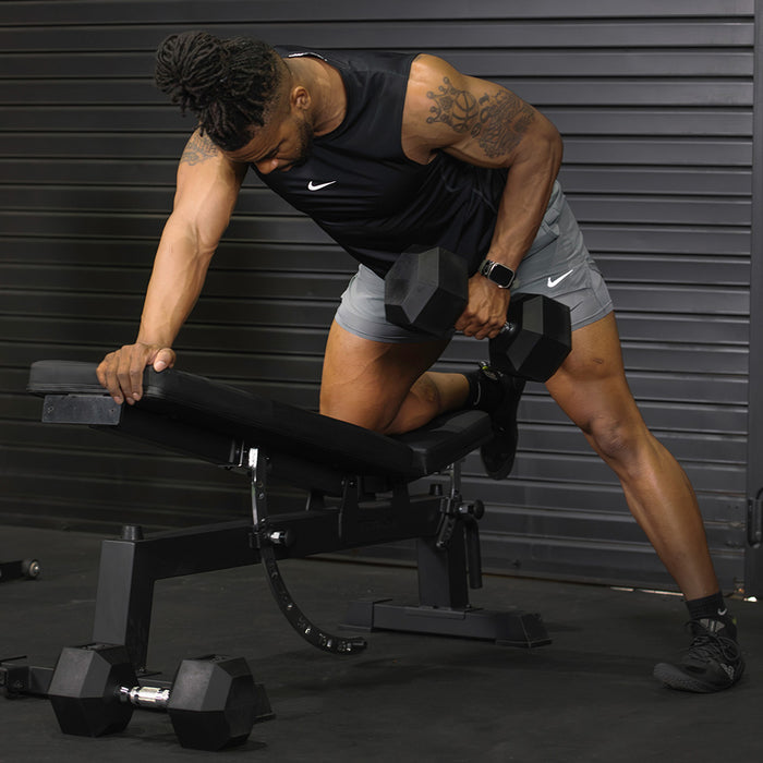 95 LB Rubber Hex Dumbbells