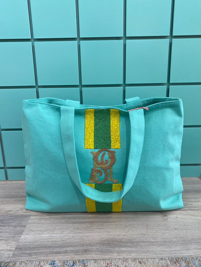 Custom Beaded Canvas Tote