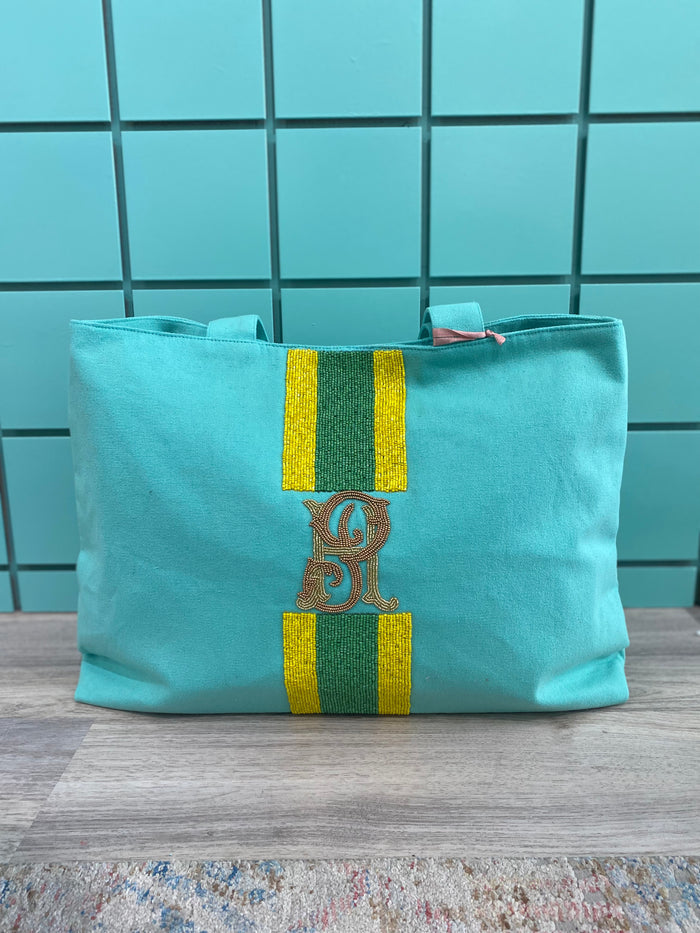 Custom Beaded Canvas Tote