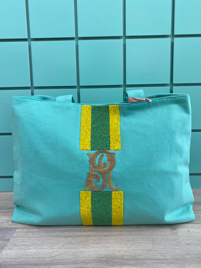 Custom Beaded Canvas Tote