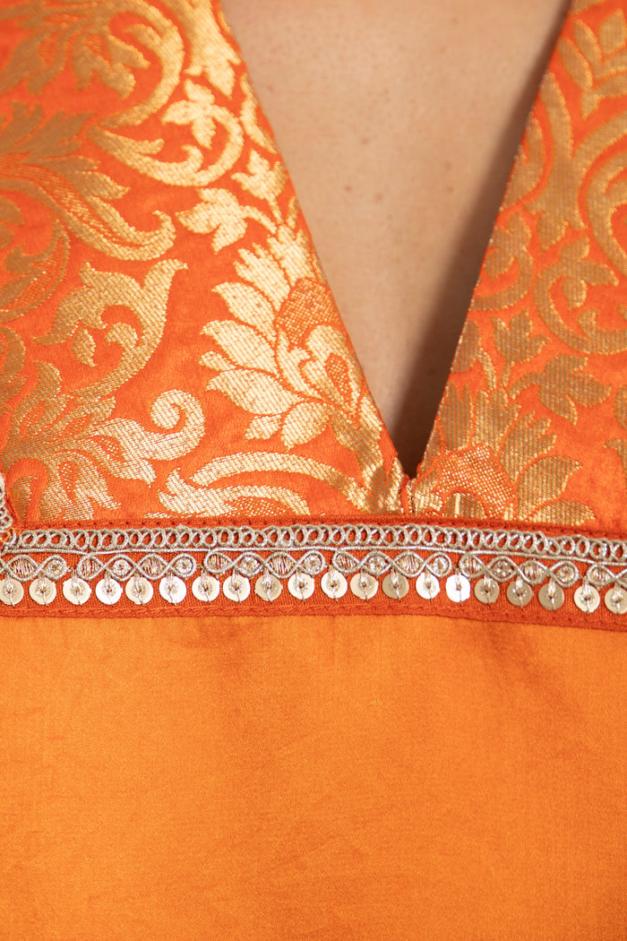 Adan Silk Orange Kaftan