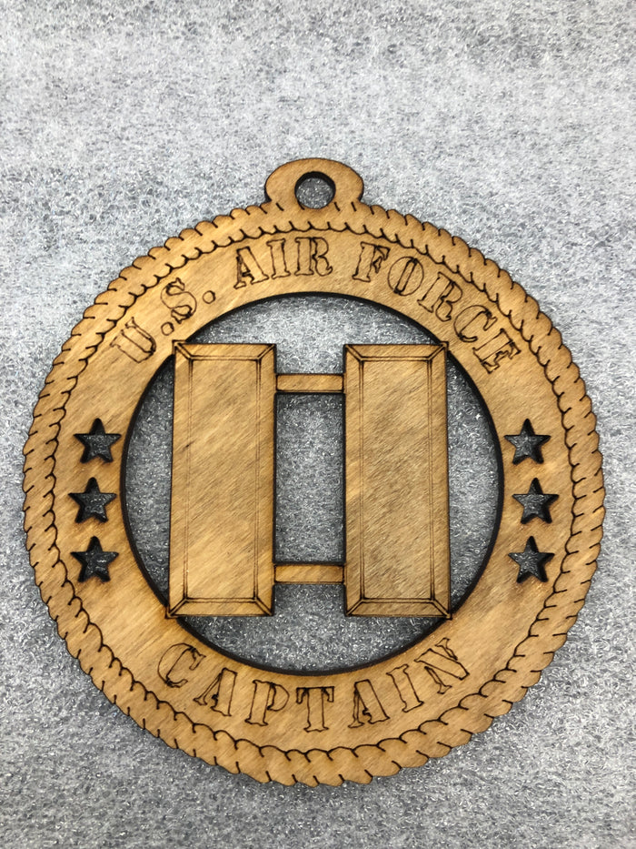 Air Force Officer Rank Insignia CAPTAIN wooden ornament