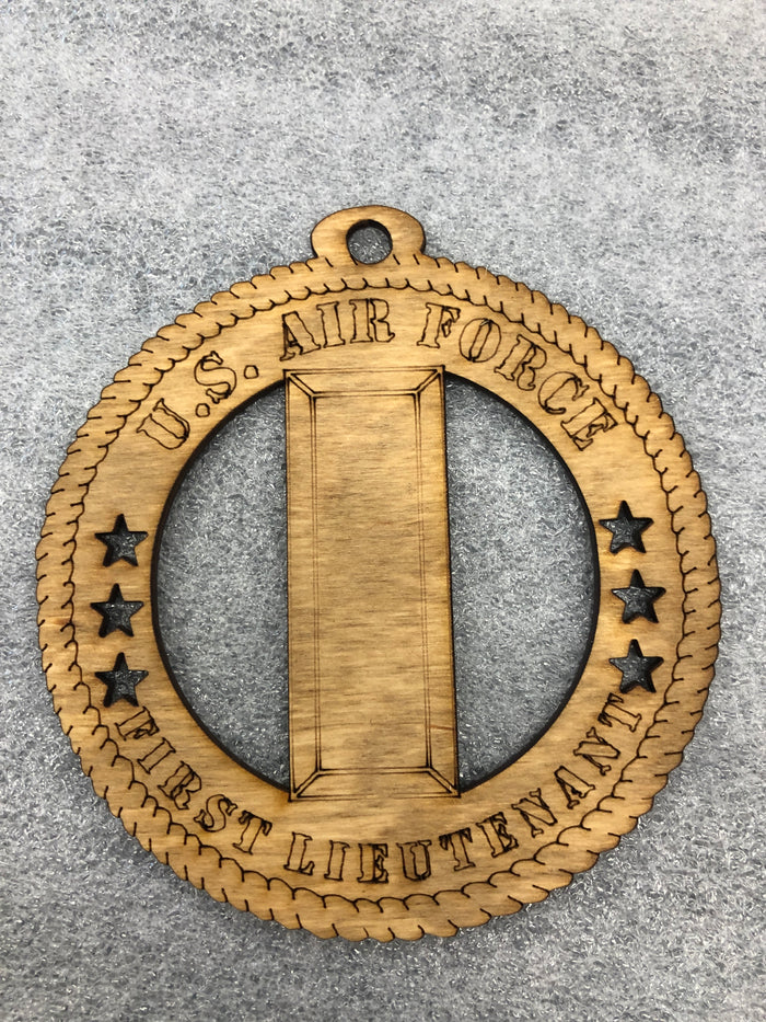Air Force Officer Rank Insignia  FIRST LIEUTENANT  wooden ornament
