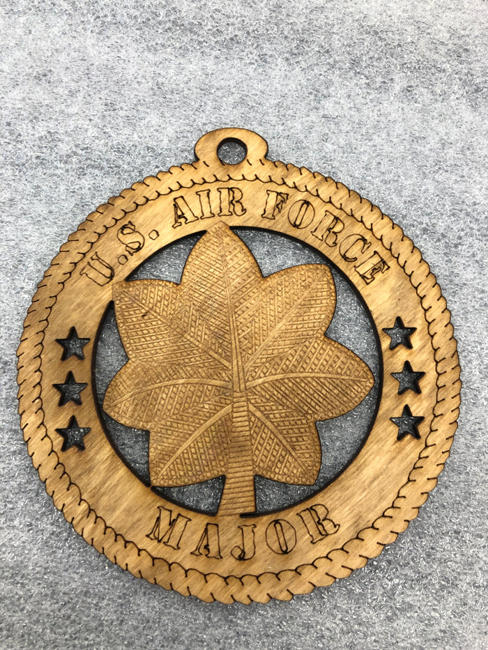 Air Force Officer Rank Insignia MAJOR wooden ornament