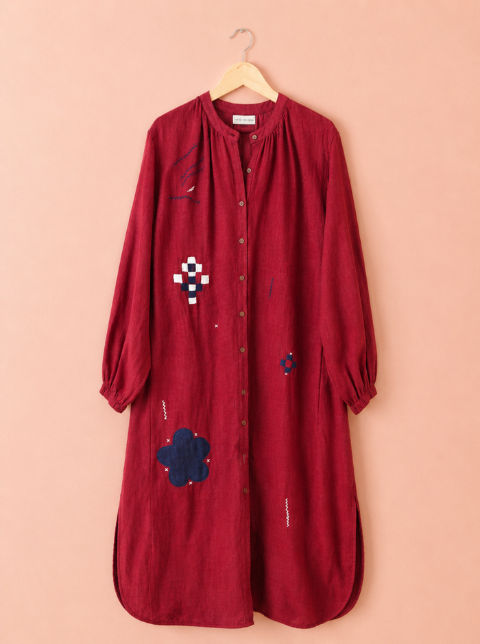 aira jacket dress - kala cotton applique (bloom)