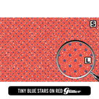 Tiny Blue Stars on Red