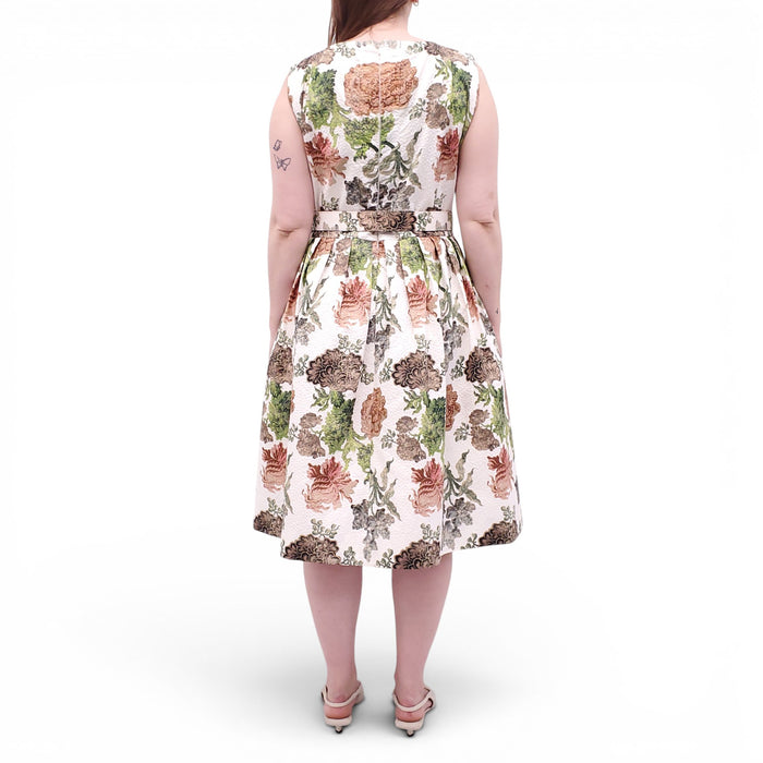 ANDREW GN FLORAL DRESS WITH BELT - SIZE 44
