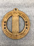 Army Officer Rank Insignia SECOND LIEUTENANT  wooden ornament