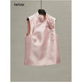 Improved New Chinese Style Women s Clothing 2026 Spring New Pink 3D Floral Layered Vest Jacket image 0
