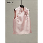 Improved New Chinese Style Women s Clothing 2026 Spring New Pink 3D Floral Layered Vest Jacket image 0