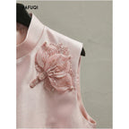 Improved New Chinese Style Women s Clothing 2026 Spring New Pink 3D Floral Layered Vest Jacket image 2