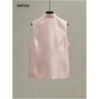 Improved New Chinese Style Women s Clothing 2026 Spring New Pink 3D Floral Layered Vest Jacket image 5