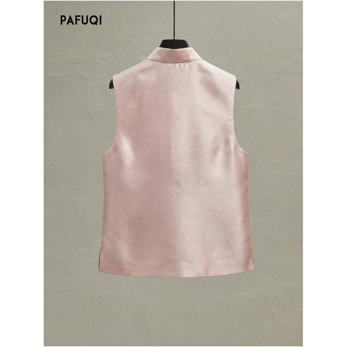 Improved New Chinese Style Women s Clothing 2026 Spring New Pink 3D Floral Layered Vest Jacket image 5