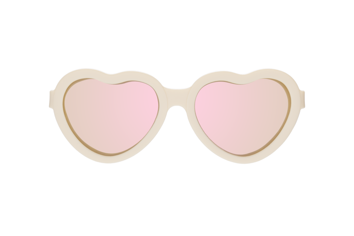 Babiators Sweet Cream Polarized Heart Sunglasses with Mirrored Lens