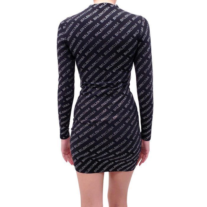 BALENCIAGA CRYSTAL LOGO DRESS - SIZE XS