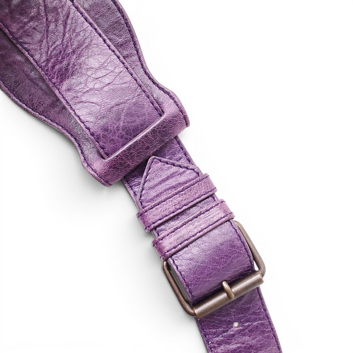 BALENCIAGA PURPLE LEATHER CROSSBODY FLAP BAG