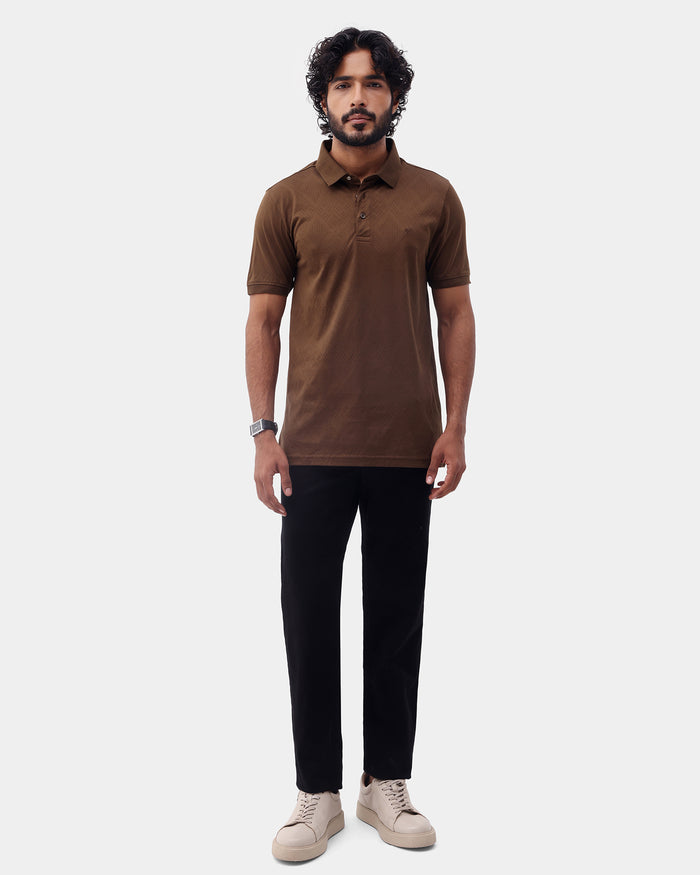 Bear Brown Textured Polo - Min Jun