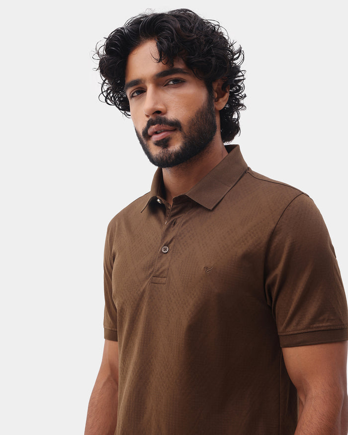 Bear Brown Textured Polo - Min Jun