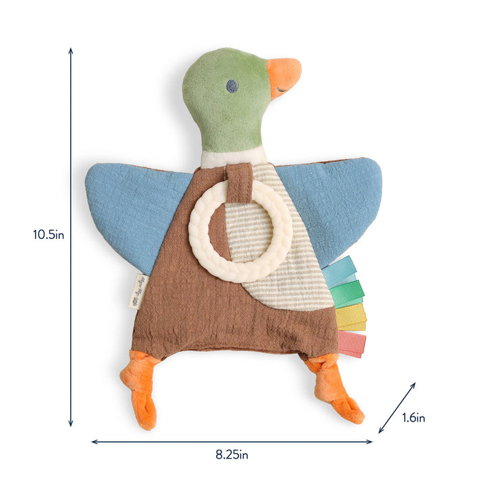 Bitzy Crinkle Sensory Toy with Teether - Mallard Duck - Wee Bee Baby Boutique