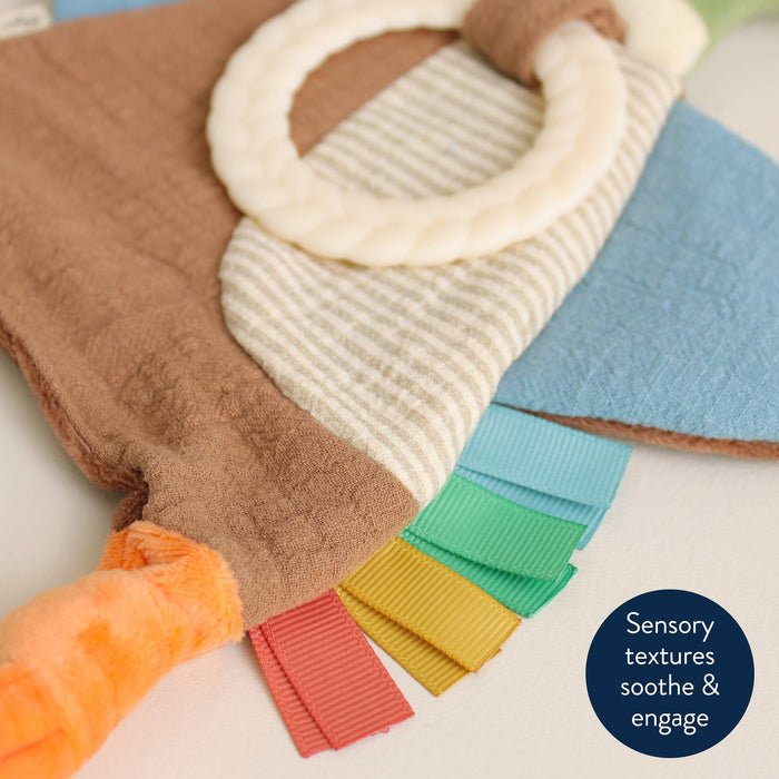 Bitzy Crinkle Sensory Toy with Teether - Mallard Duck - Wee Bee Baby Boutique