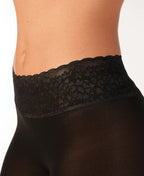 Close-up of Black Tights with Comfort Lace Top