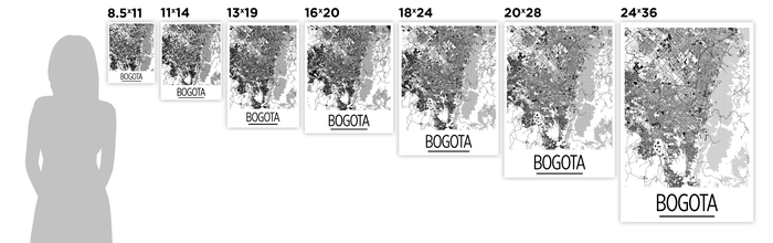 Bogota Map Poster - colombia Map Print - Art Deco Series