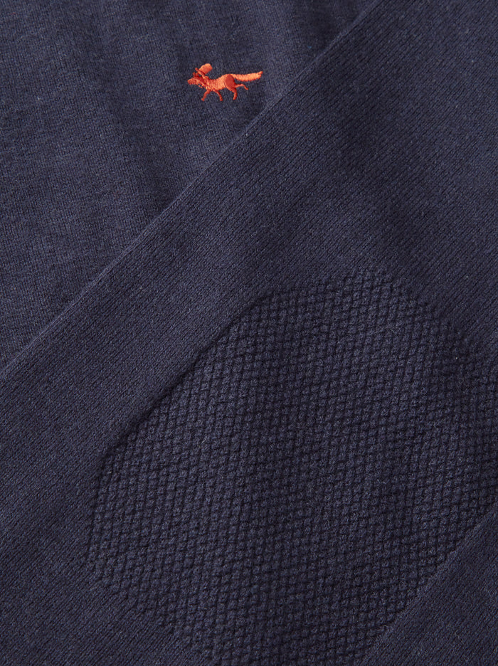 Aubin Dark Navy Bonby Cotton Zip Neck | Zip Neck