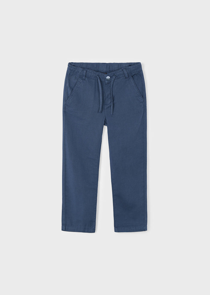 Boy Linen Pants with Drawstring - Midnight (4Y) - Wee Bee Baby Boutique