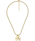 Brady Clover Bezel - Snake Chain - 18k Plated Necklace