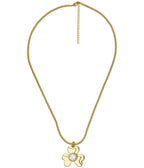 Brady Clover Bezel - Snake Chain - 18k Plated Necklace