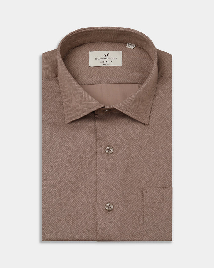 Brown Printed Shirt - Microbus