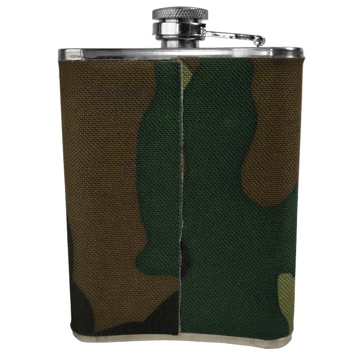 Camo Cover 8oz Hip Flask - Mil-Tec - Gifts & Novelties