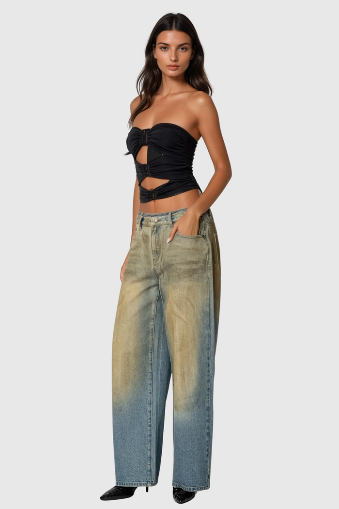 Cezar Cutout Strapless Top