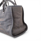 CHANEL DENIM PETITE DEAUVILLE SHOPPING TOTE BAG