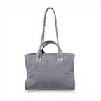 CHANEL DENIM PETITE DEAUVILLE SHOPPING TOTE BAG