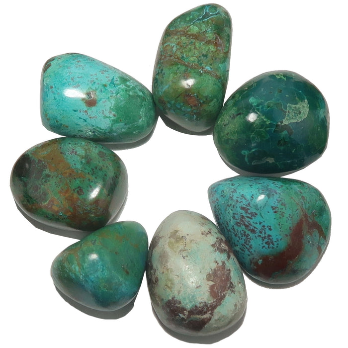 set of 7 Chrysocolla Tumbled Stone