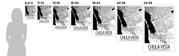 Chula Vista Map Poster - usa Map Print - Art Deco Series