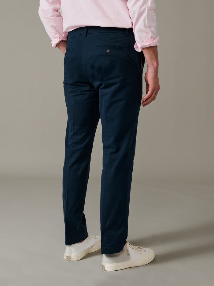 Aubin Navy Coleby Lightweight Cotton Trouser | Cotton Trousers