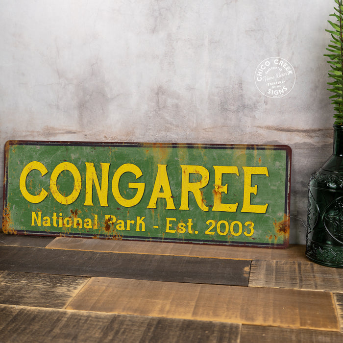 Congaree National Park Rustic Metal Sign Cabin Wall Decor
