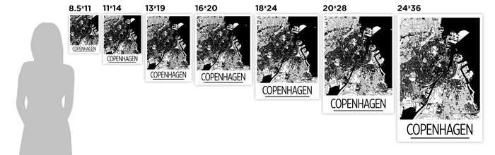 Copenhagen Map Poster - denmark Map Print - Art Deco Series